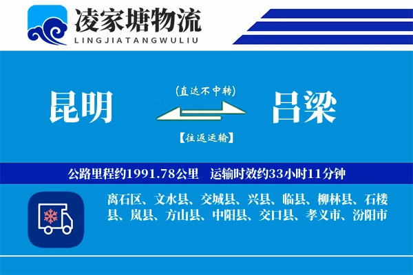 昆明到吕梁物流专线