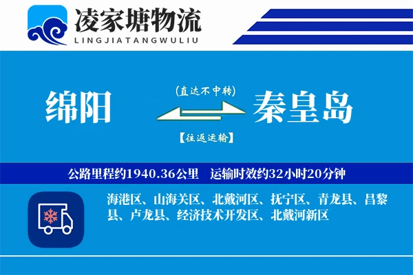 绵阳到秦皇岛物流专线